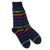 Black & Double Fine Striped Bamboo Socks