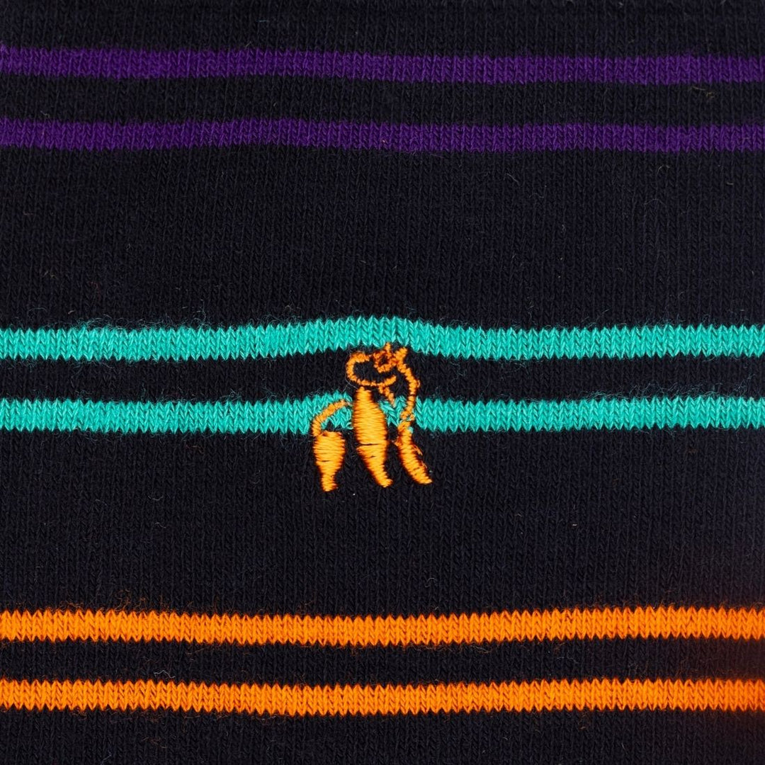 Black & Double Fine Striped Bamboo Socks