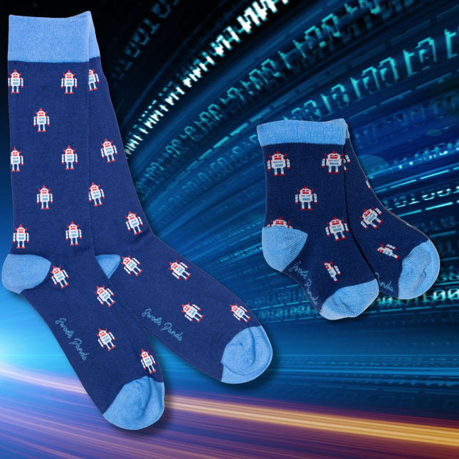 BC All - Robot Matching Bamboo Socks (Adult & Child)