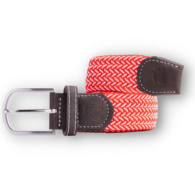 Woven Belt - Red / White Fine Weave