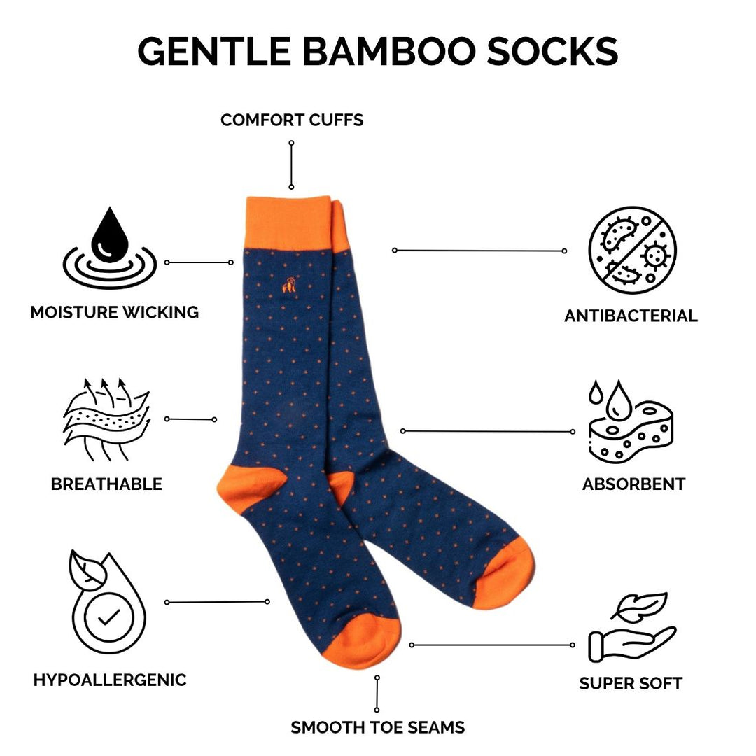 18 Pairs Men's Comfort Cuff Bamboo Socks - 50% OFF