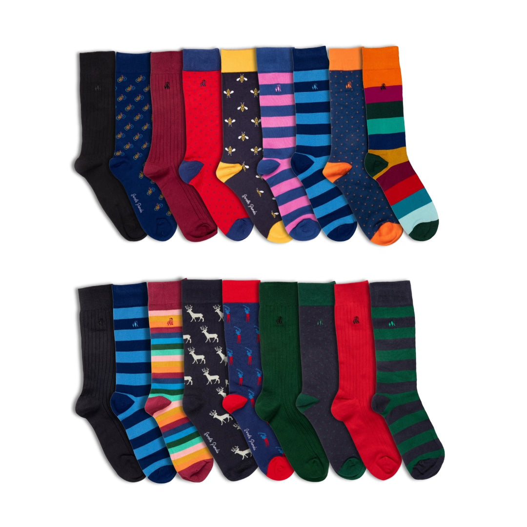 18 Pairs Men's Comfort Cuff Bamboo Socks - 50% OFF