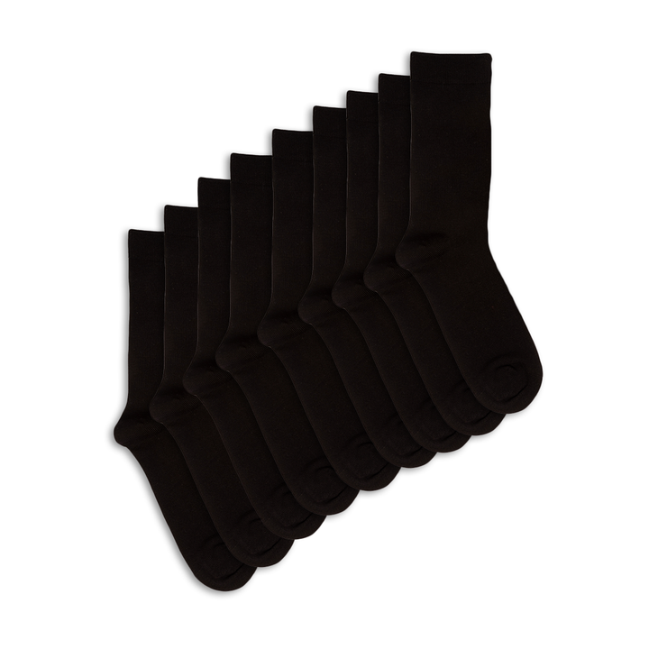 9 Pairs Women's Black Bamboo Socks - 40% OFF