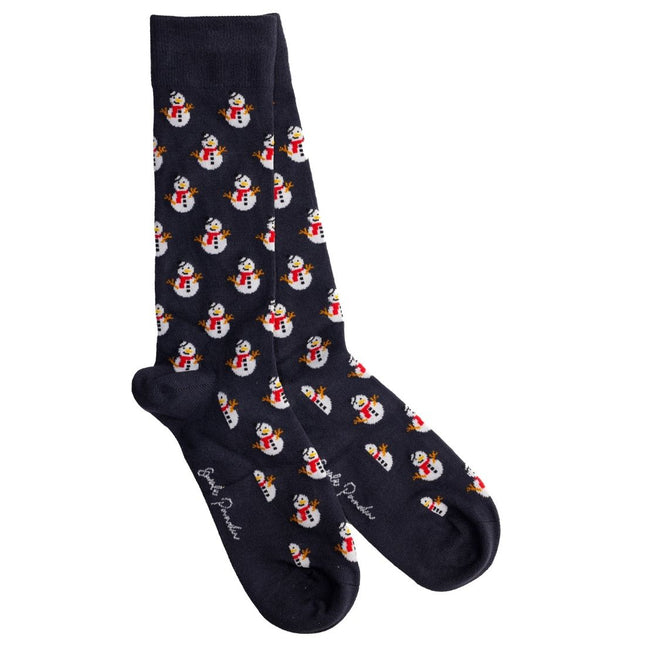 New Men's Bamboo Sock Collection - Snowman Bamboo Socks