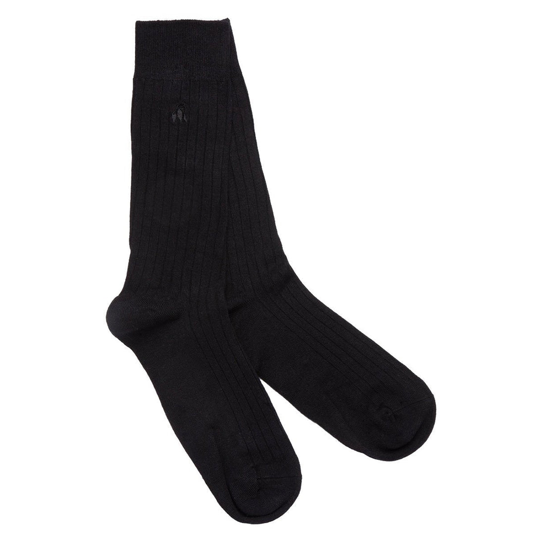 9 Pairs Men's Plain Ribbed Bamboo Socks - 40% OFF