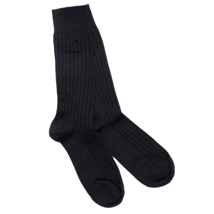9 Pairs Men's Plain Ribbed Bamboo Socks - 40% OFF