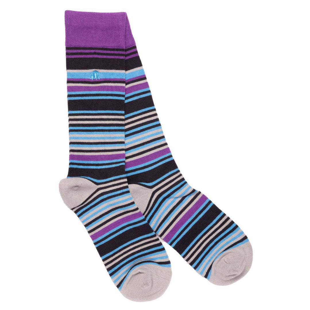 6 Pairs Women's Striped Bamboo Socks - 30% OFF