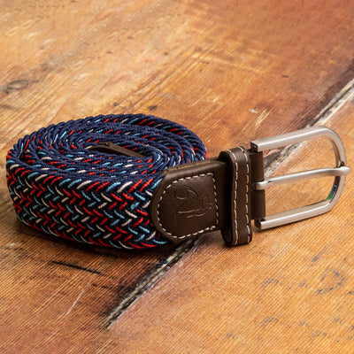 Woven Belt - Blue / Red / White Dot