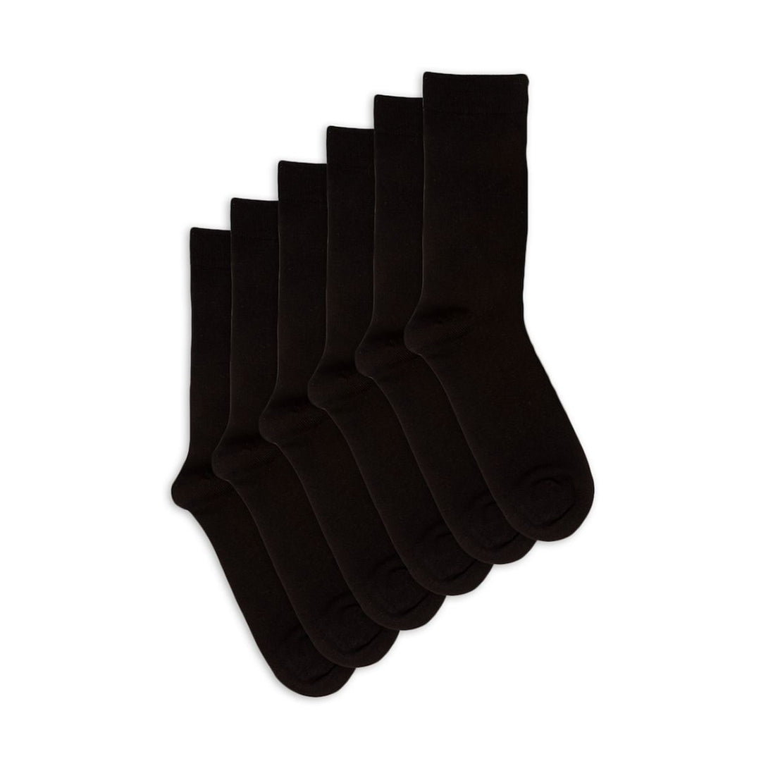 6 Pairs Women's Black Bamboo Socks - 30% OFF