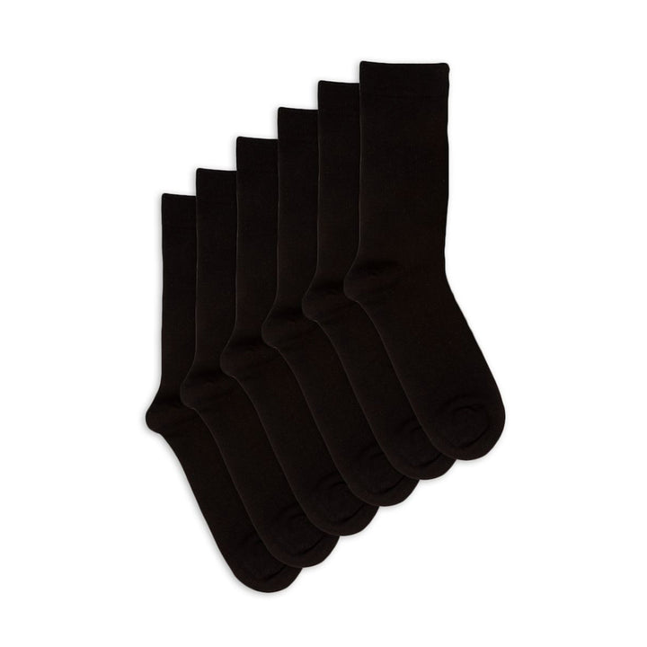 6 Pairs Women's Black Bamboo Socks - 30% OFF