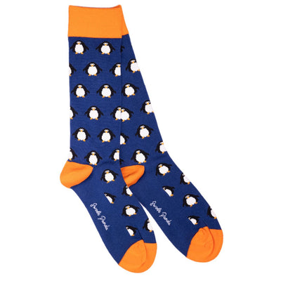 Navy Penguin Bamboo Socks