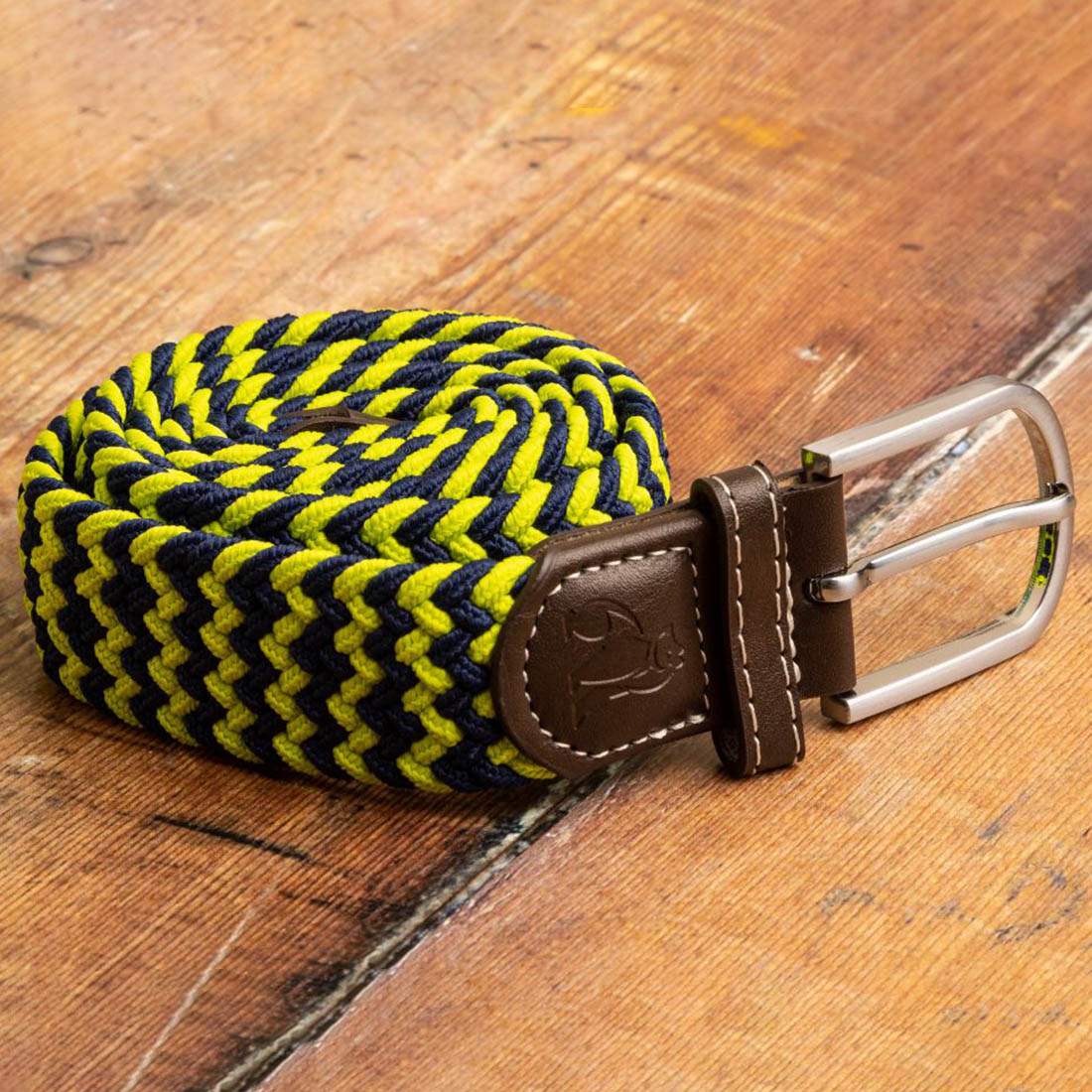 Woven Belt - Lime Green Zigzag