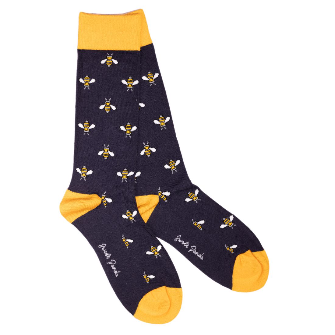 Navy Bumblebee Bamboo Socks (Comfort Cuff)