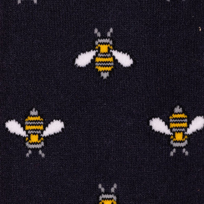 Navy Bumblebee Bamboo Socks (Comfort Cuff)