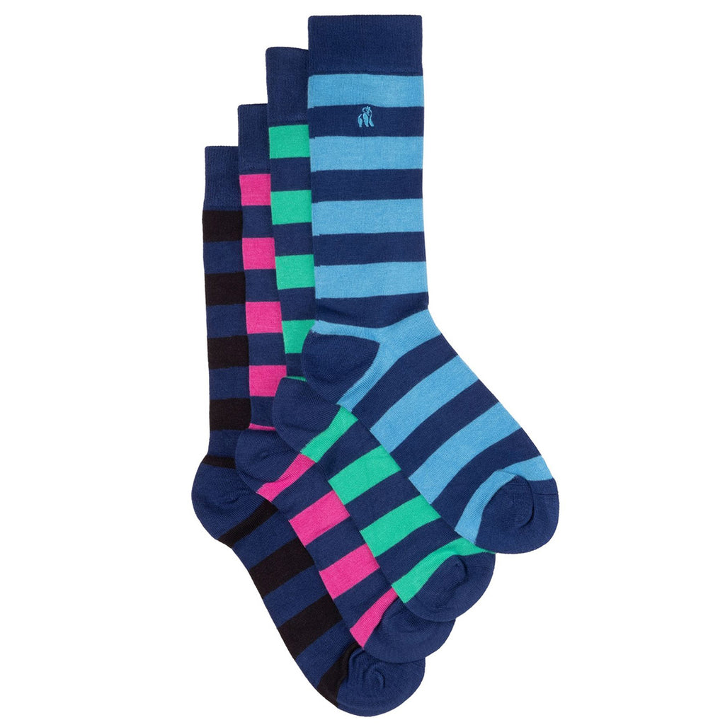 Striped Bamboo Sock Bundle Four Pairs