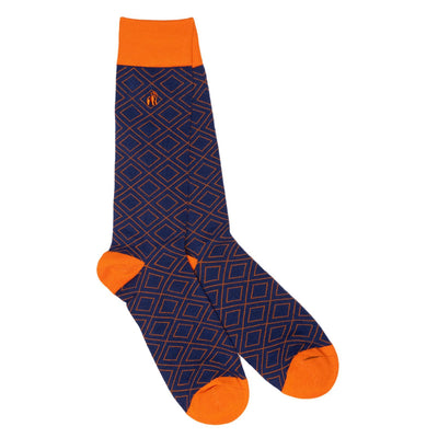 Orange and Blue Sock Bundle - Four Pairs