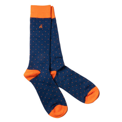 Orange and Blue Sock Bundle - Four Pairs