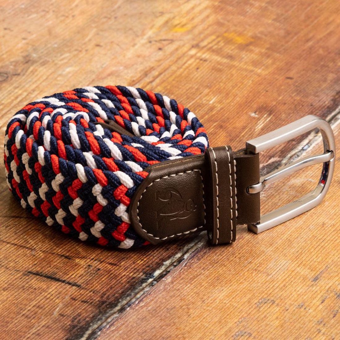 Woven Belt - Blue / Red / White Zigzag