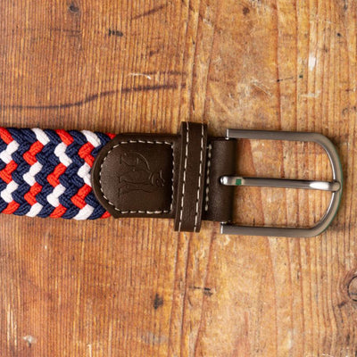 Woven Belt - Blue / Red / White Zigzag