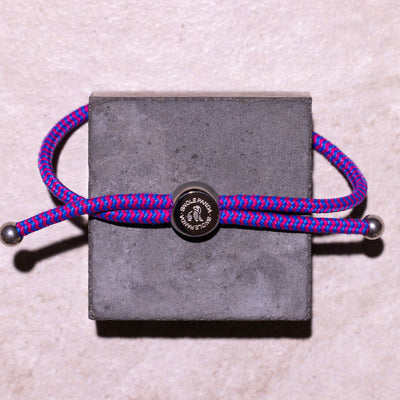 Rope Bracelet - Blue & Pink Zigzag