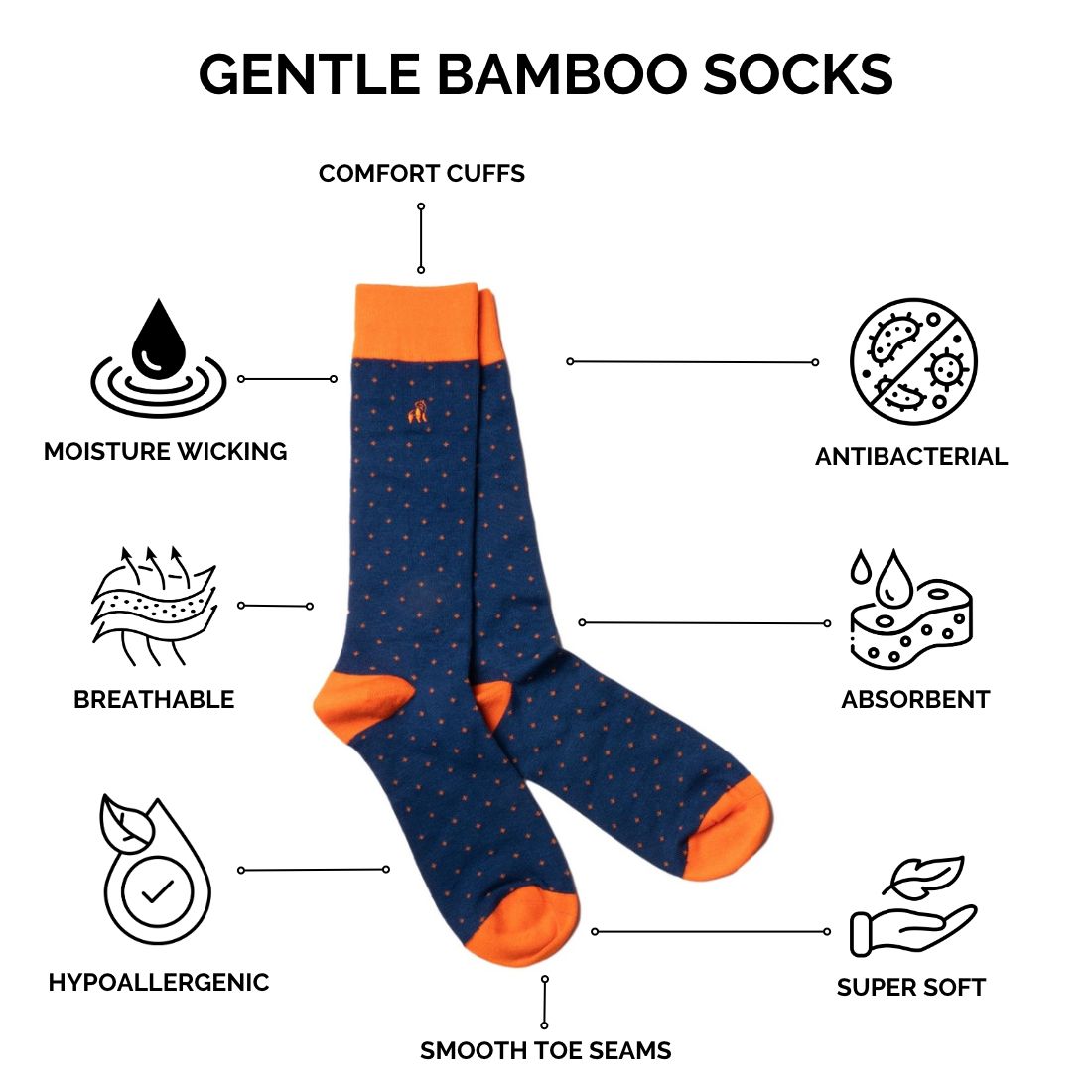 Spotted Red Bamboo Socks (Comfort Cuff)