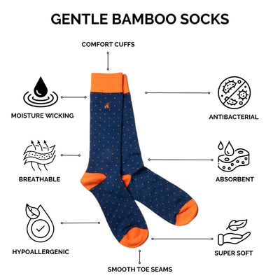 Charcoal Striped Bamboo Socks (Comfort Cuff)