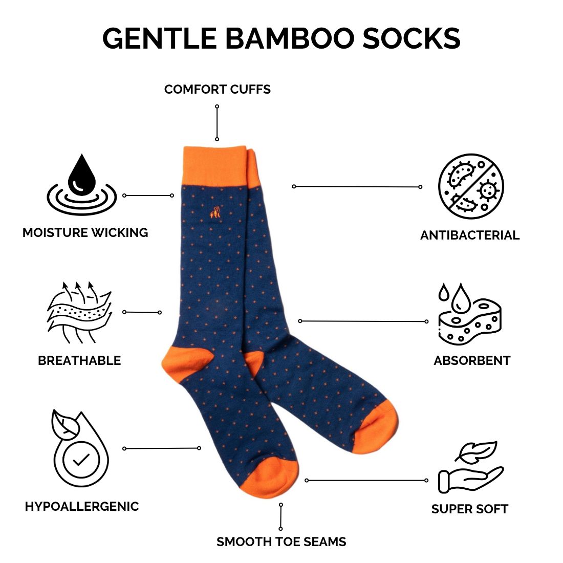 Stag Bamboo Socks (Comfort Cuff)