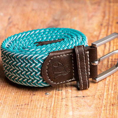 Woven Belt - Aqua Fine Weave