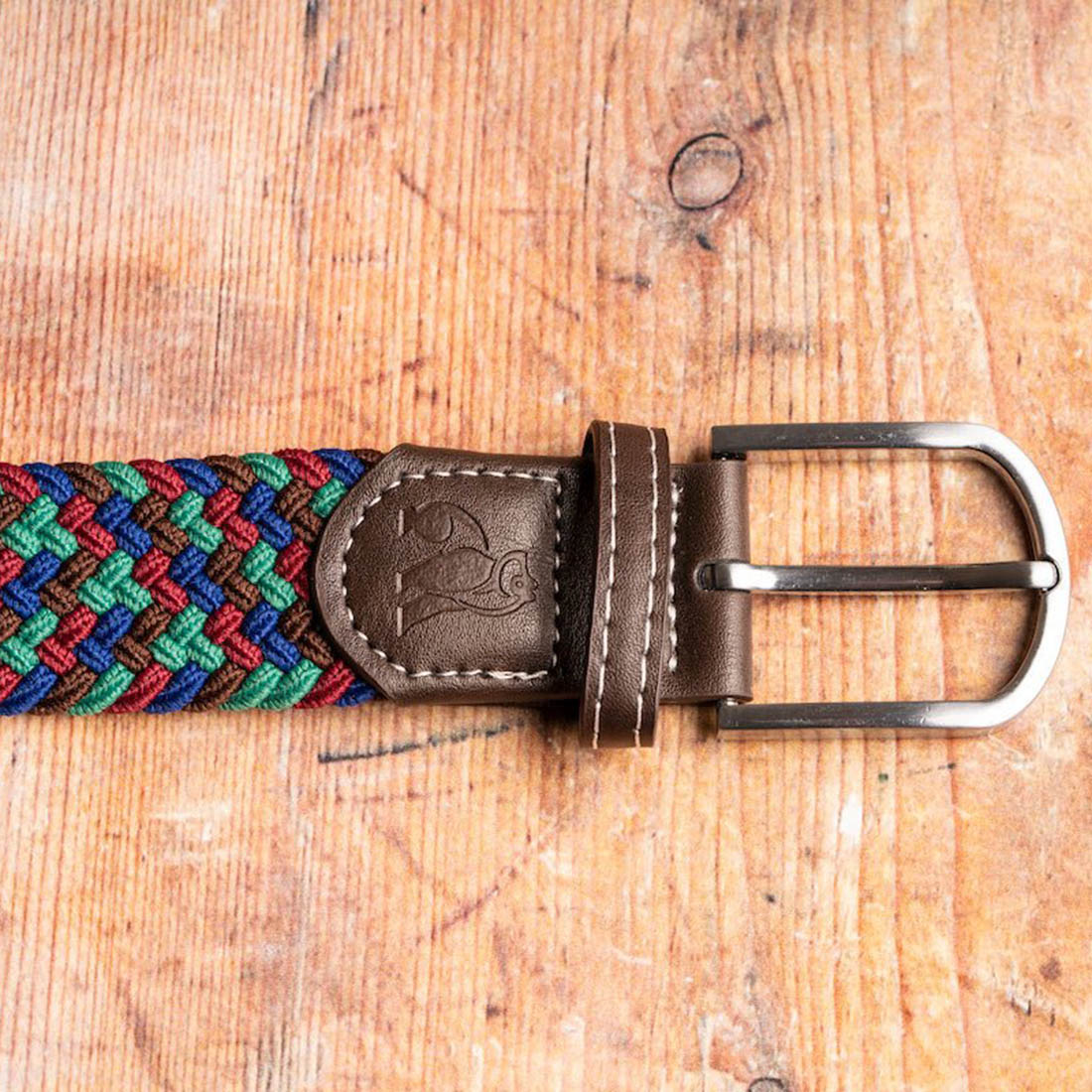 Woven Belt - Blue / Green Zigzag