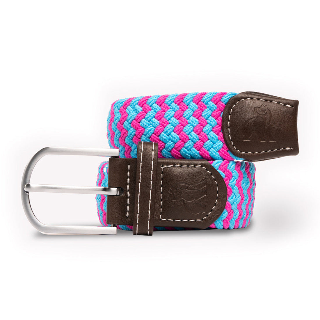 Woven Belt - Blue / Pink Zigzag