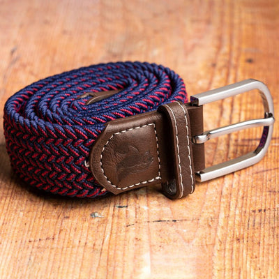 Woven Belt - Blue / Red Fine Weave
