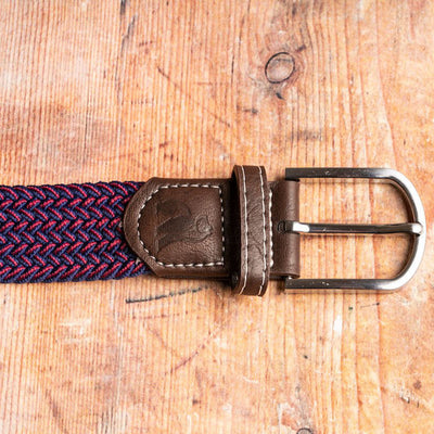 Woven Belt - Blue / Red Fine Weave