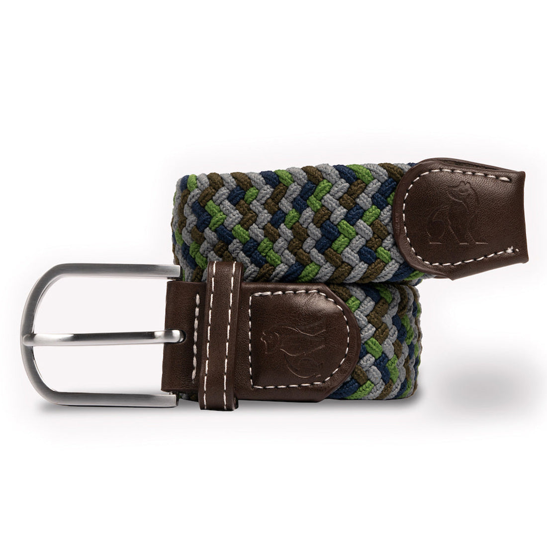 Woven Belt - Green / Blue Zigzag