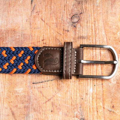 Woven Belt - Navy / Orange Spot