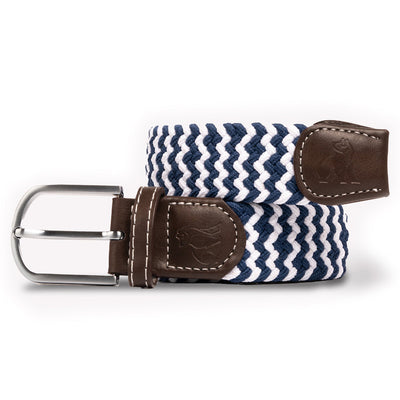 Woven Belt - Navy / White Zigzag