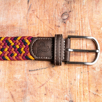 Woven Belt - Orange / Yellow Zigzag