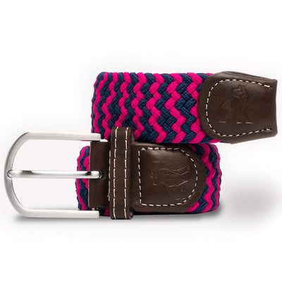 Woven Belt - Pink / Blue Zigzag