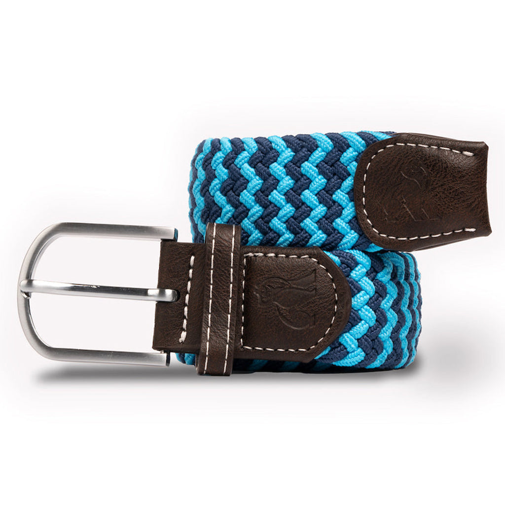 Woven Belt Sky Blue Zigzag