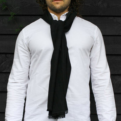 Jet Black Bamboo Scarf