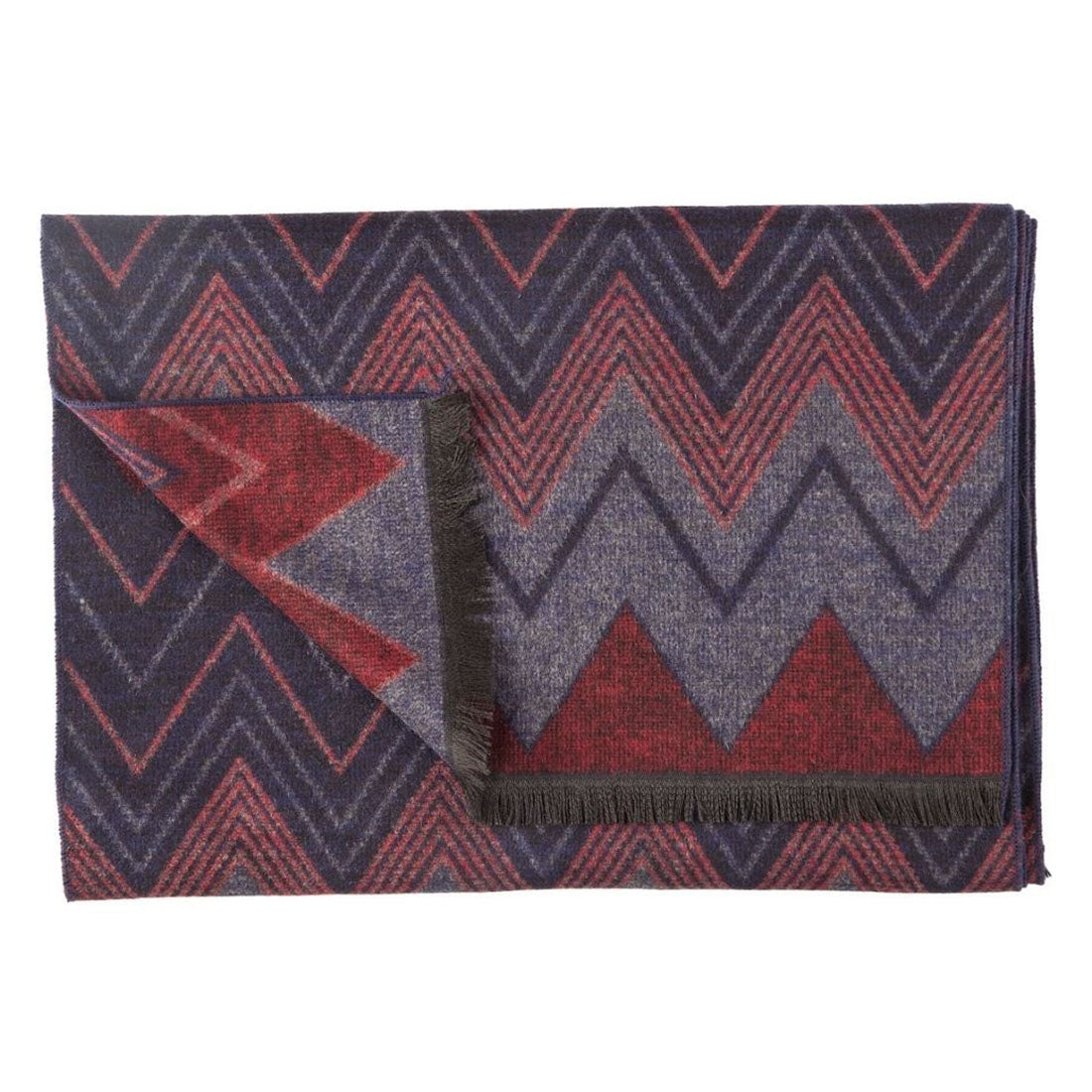 Red & Blue Zigzag Bamboo Scarf