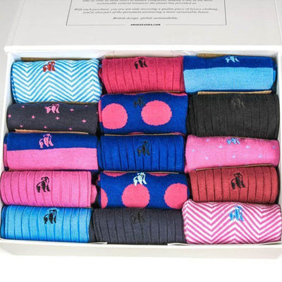 Ultimate Style Sock Box - 15 Pairs of Bamboo Socks