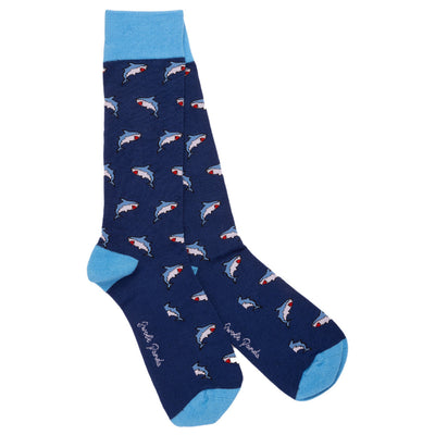 Blue Shark Bamboo Socks