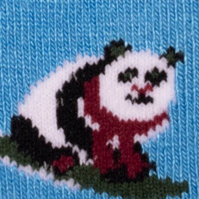 Blue Skiing Panda Bamboo Socks