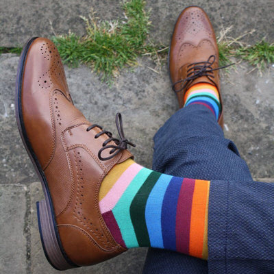 Multi Fine Striped Bamboo Socks