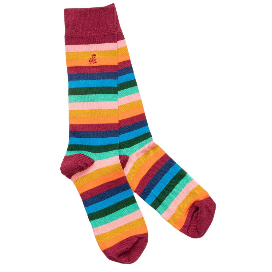 Multi Fine Striped Bamboo Socks (Comfort Cuff)