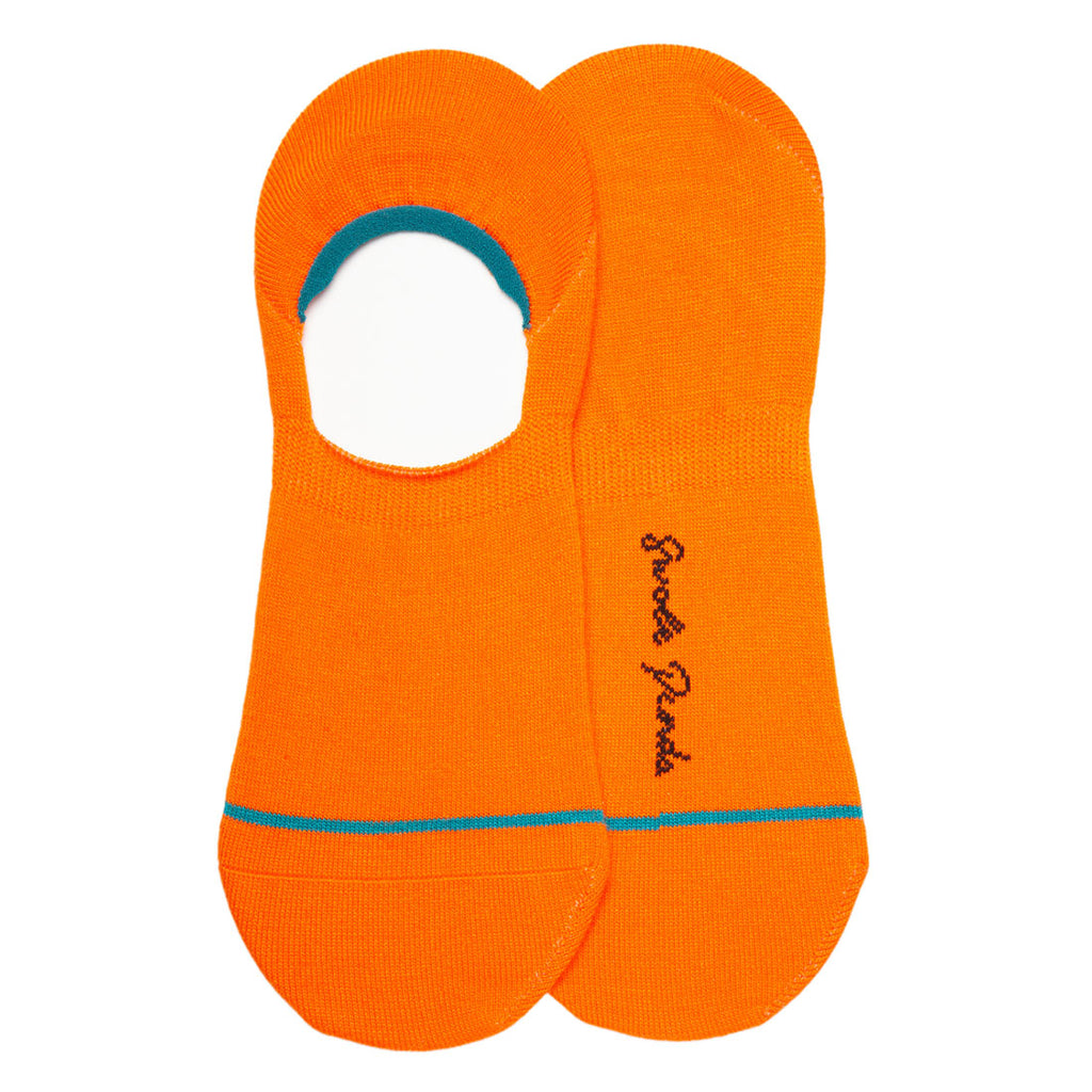 Swole Panda Neon Orange No-Show Bamboo Socks