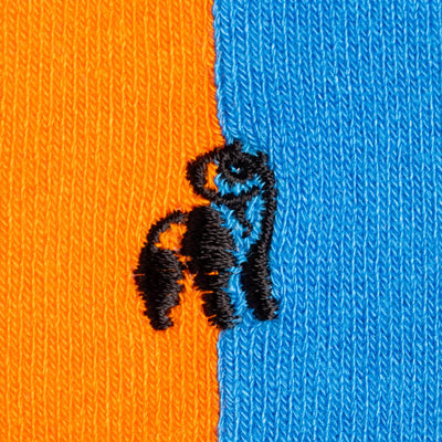 Orange & Blue Vertical Striped Bamboo Socks