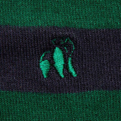 Racing Green Striped Bamboo Socks (Comfort Cuff)