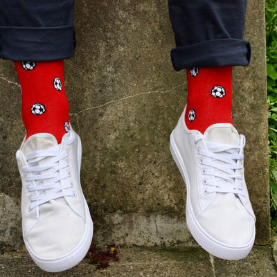 Red Football Bamboo Socks