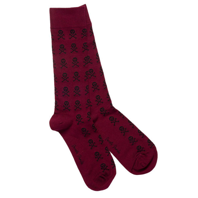Funky Mens Socks - Red Skull Bamboo Socks